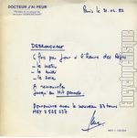 [Pochette de Docteur, j’ai peur !]