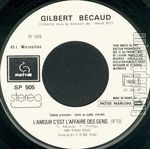 [Pochette de L’amour c’est l’affaire des gens (promo) (Gilbert BCAUD)]