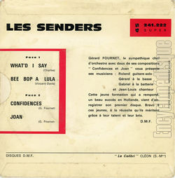 [Pochette de What’d I say (Les SENDERS) - verso]