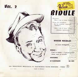 [Pochette de Bidule - vol. 2 (Roger NICOLAS) - verso]