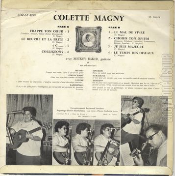 [Pochette de Frappe ton cœur (Colette MAGNY) - verso]