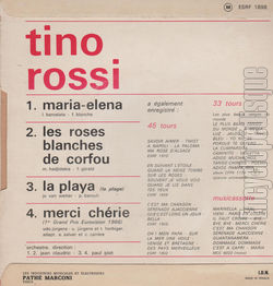 [Pochette de Maria-Elena (Tino ROSSI) - verso]