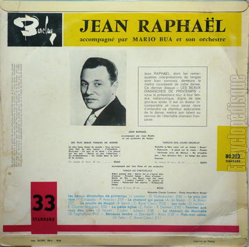 [Pochette de Les beaux dimanches de printemps (Jean RAPHAL) - verso]