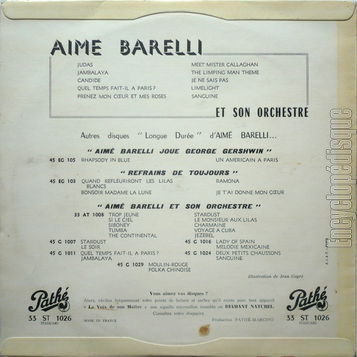 [Pochette de Judas, Candide, Sanguine… (Aim BARELLI) - verso]