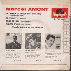 [Pochette de La chanson du grillon (Marcel AMONT) - verso]