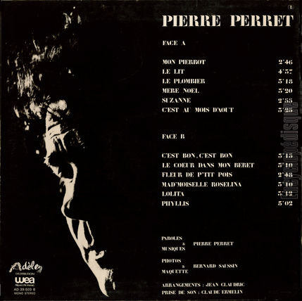 [Pochette de Suzanne, Lolita, Phyllis… (Pierre PERRET) - verso]