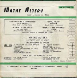 [Pochette de 4 succs de film (Math ALTRY) - verso]