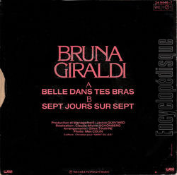 [Pochette de Belle dans tes bras (Bruna GIRALDI) - verso]