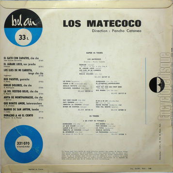 [Pochette de El gato con zapatos, Dos pasitos, Emilio Dolores… (Los MATECOCO) - verso]