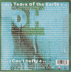 [Pochette de Tears of the earth (David HALLYDAY) - verso]