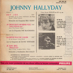 [Pochette de Hey Joe (Johnny HALLYDAY) - verso]