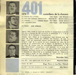 [Pochette de Comdiens de la chanson (Les 401) - verso]