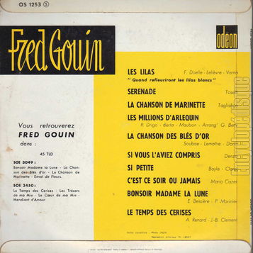 [Pochette de La chanson des bls d’or (Fred GOUIN) - verso]