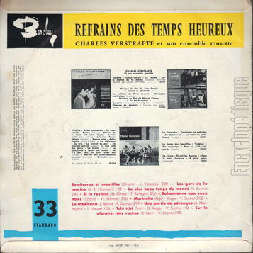 [Pochette de Refrains des temps heureux (Charles VERSTRAETE) - verso]