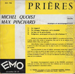 [Pochette de Prires (Max PINCHARD) - verso]