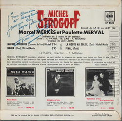 [Pochette de Michel Strogoff (Marcel MERKS et Paulette MERVAL) - verso]