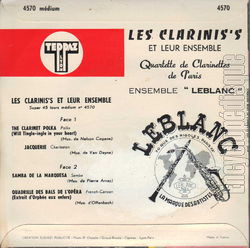 [Pochette de The clarinet polka (Les CLARINIS’S) - verso]