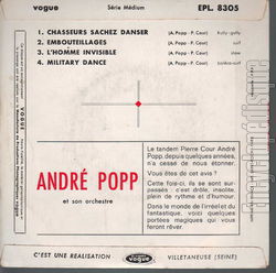 [Pochette de Chasseurs, sachez danser (Andr POPP) - verso]