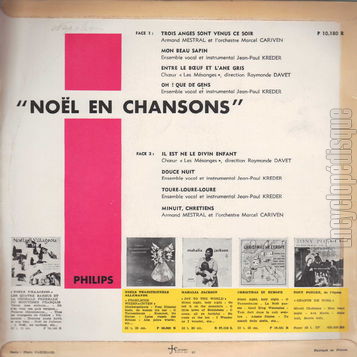 [Pochette de Nol en chansons (COMPILATION) - verso]