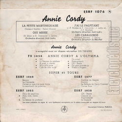 [Pochette de La petite martiniquaise (Annie CORDY) - verso]