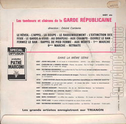 [Pochette de Marches et sonneries rglementaires de l’arme franaise (GARDE RPUBLICAINE) - verso]