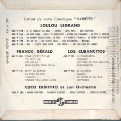 [Pochette de Je te tendrai les bras (Loulou LEGRAND) - verso]