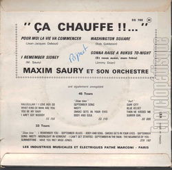 [Pochette de a chauffe !! (Maxim SAURY) - verso]