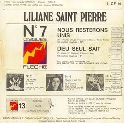 [Pochette de Nous resterons unis (Liliane SAINT PIERRE) - verso]