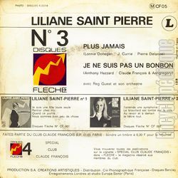 [Pochette de Plus jamais (Liliane SAINT PIERRE) - verso]