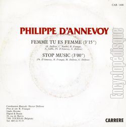 [Pochette de Femme tu es femme (Philippe D’ANNEVOY) - verso]