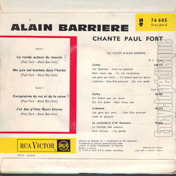 [Pochette de Alain Barrire chante Paul Fort (Alain BARRIRE) - verso]