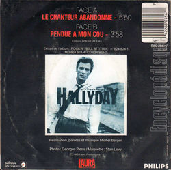 [Pochette de Le chanteur abandonn (Johnny HALLYDAY) - verso]