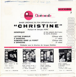 [Pochette de Christine (B.O.F.  Films ) - verso]