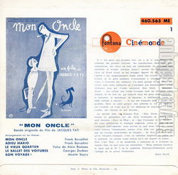 [Pochette de Mon oncle (B.O.F.  Films ) - verso]