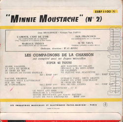 [Pochette de 4 chansons de Minnie Moustache vol.2 (Les COMPAGNONS DE LA CHANSON) - verso]