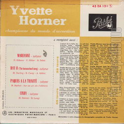 [Pochette de Marianne (Yvette HORNER) - verso]