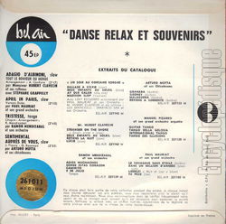 [Pochette de Danse relax et souvenirs (COMPILATION) - verso]