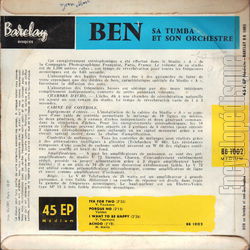 [Pochette de Tea for two (BEN (et sa tumba)) - verso]