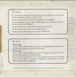 [Pochette de Le disque de la future maman (Comit d’ducation pour la sant) (DOCUMENT) - verso]