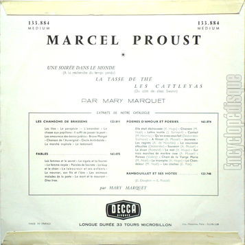 [Pochette de Marcel Proust (DICTION) - verso]