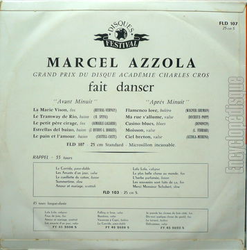 [Pochette de Fait danser avant minuit, aprs minuit (Marcel AZZOLA) - verso]