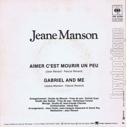 [Pochette de Aimer, c’est mourir un peu (Jeane MANSON) - verso]