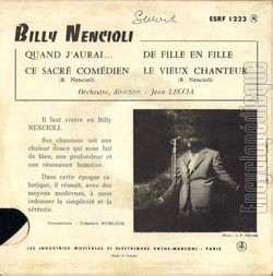 [Pochette de Quand j’aurai (Billy NENCIOLI) - verso]