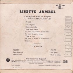 [Pochette de Mon petit fichu (Lisette JAMBEL) - verso]