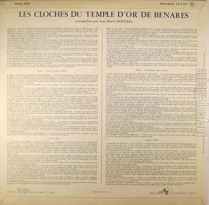 [Pochette de Les cloches du temple d’or de Benares (DOCUMENT) - verso]