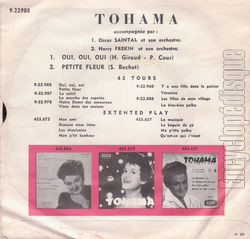 [Pochette de Oui, oui, oui / Petite fleur (TOHAMA) - verso]