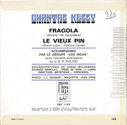 [Pochette de Fragola / Le vieux pin (Chantal KELLY) - verso]