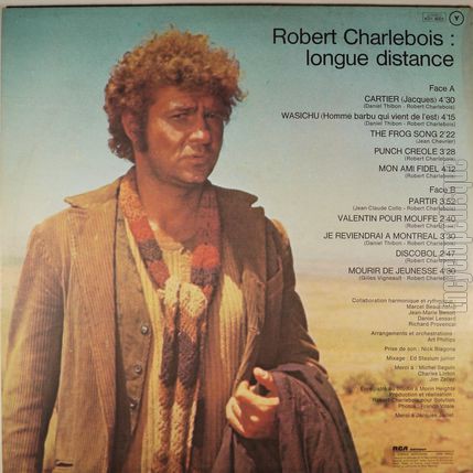 [Pochette de Longue distance (Robert CHARLEBOIS) - verso]