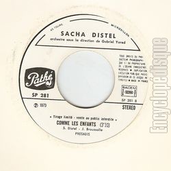 [Pochette de Accroche un ruban / Comme les enfants (Sacha DISTEL) - verso]