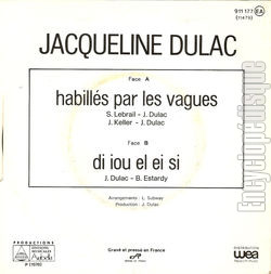 [Pochette de Habills par les vagues / Di iou el ei si (Jacqueline DULAC) - verso]